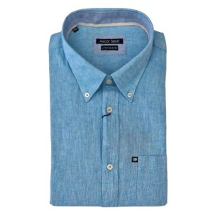 Camicia Celeste Taglie Extralarge Ascot Sport | Lino 3XL-6XL