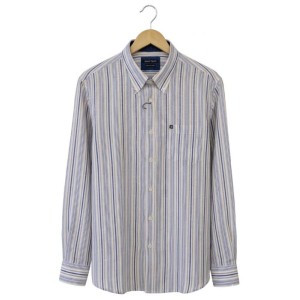 Camicia Ascot Sport Righe Royal e Beige | Taglie Forti Uomo