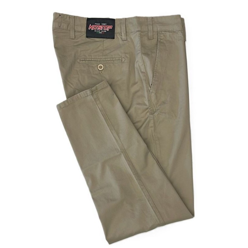 Pantaloni Beige Taglie Forti Uomo | Chino Cotone Stretch 58-76