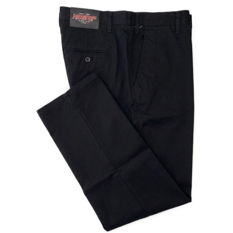 Pantaloni Neri Taglie Calibrate Uomo | Chino Cotone Stretch 60-74