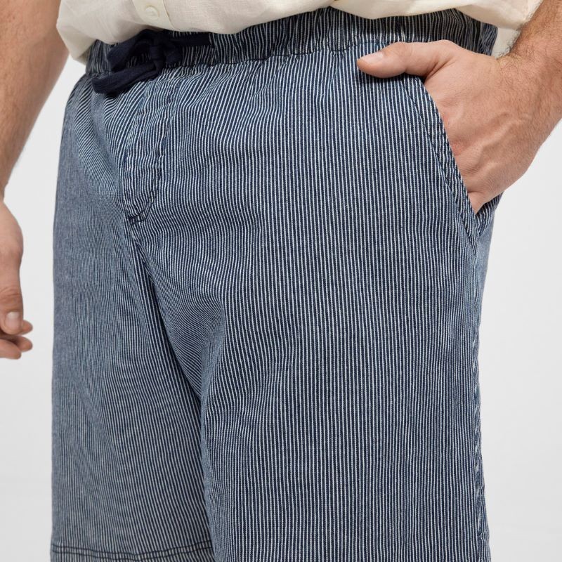 Bermuda Taglie Forti Uomo Rigato Blu | North | tagliefortionline.it
