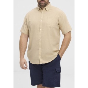 Camicia Lino Manica Corta Beige North | Taglie Calibrate Uomo