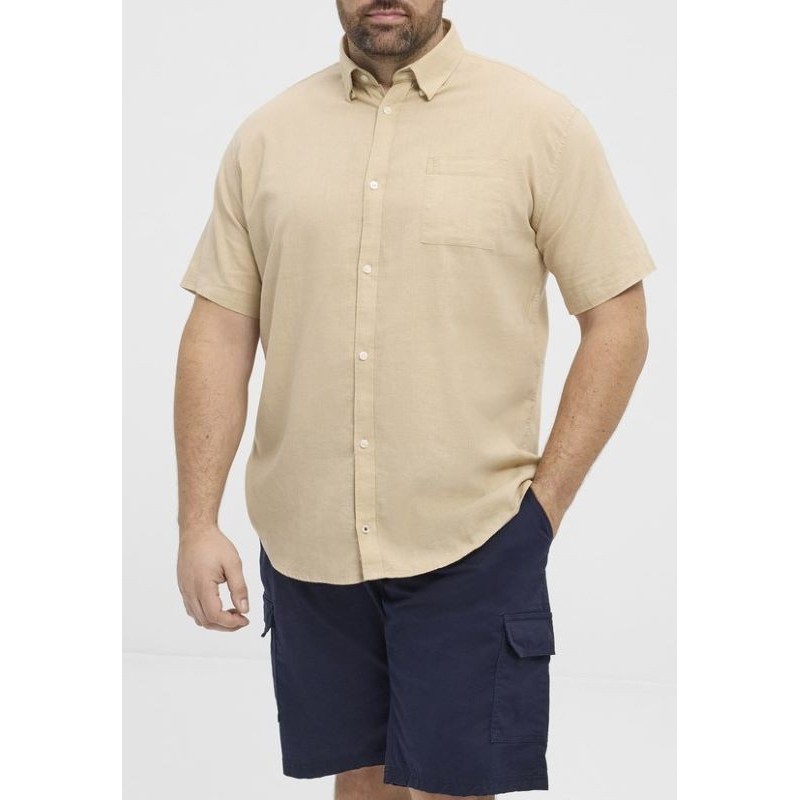 Camicia Lino Manica Corta Beige North | Taglie Calibrate Uomo