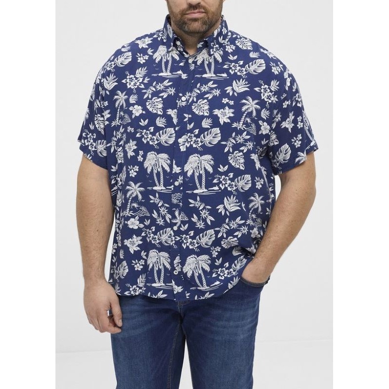 Camicia Viscosa Uomo Fantasia Palme | Taglie Grandi North