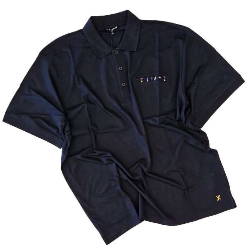 Polo Uomo Taglie Grandi Maxfort Blu Scuro Barchette | Shop Online