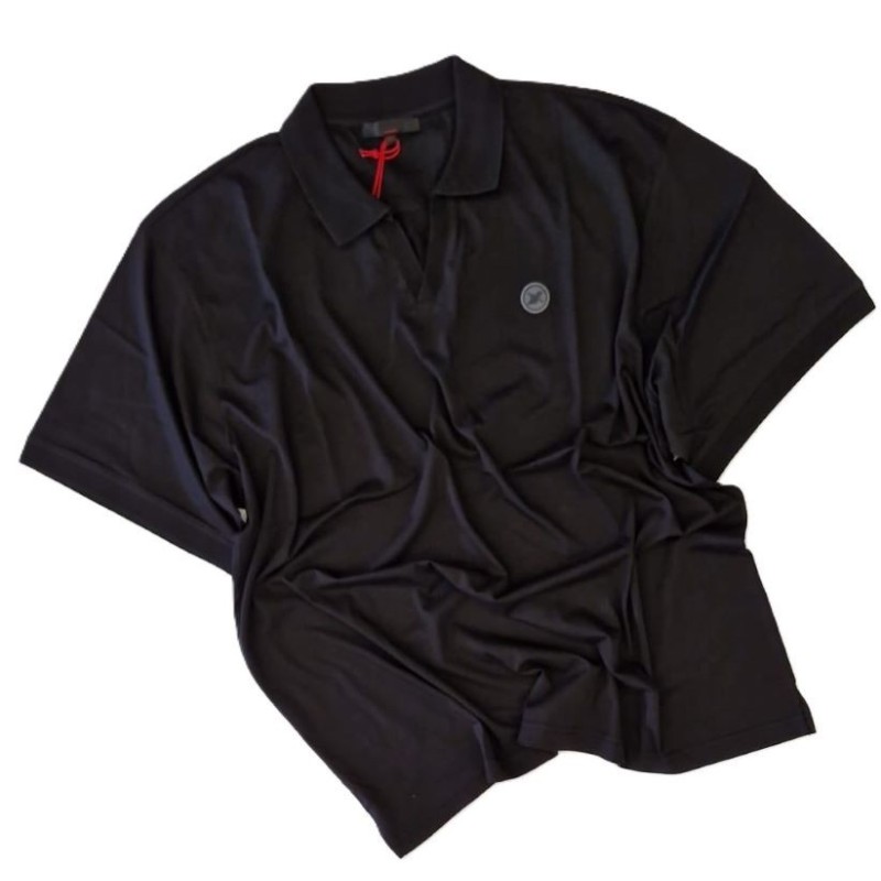 Polo Maxfort Taglie Grandi Cotone Liscio Nero | Store Online