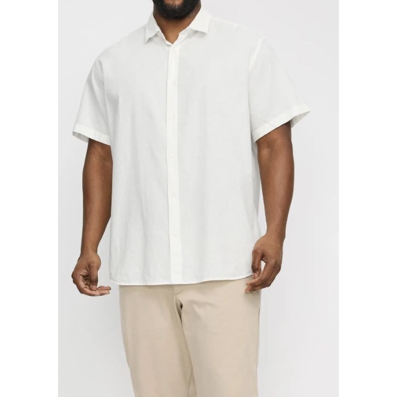 Camicia Bianca Misto Lino Jack & Jones | Abbigliamento Taglie Forti