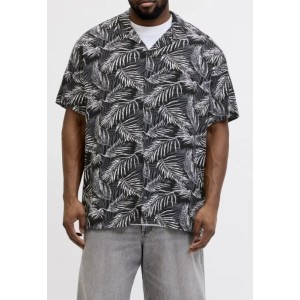Camicia Nera Stampata Jack & Jones | Abbigliamento Taglie Forti