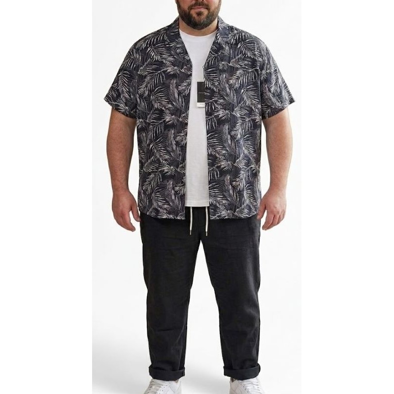 Camicia Nera Stampata Jack & Jones | Abbigliamento Taglie Forti