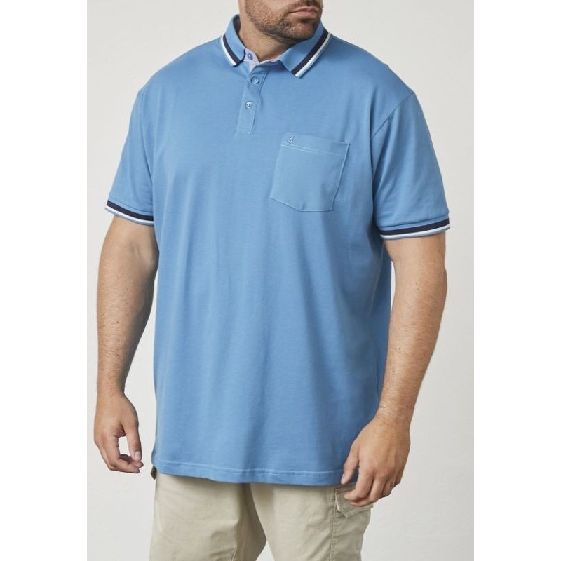 Polo Taglie Comode Uomo North Celeste Elasticizzata - 3XL-6XL