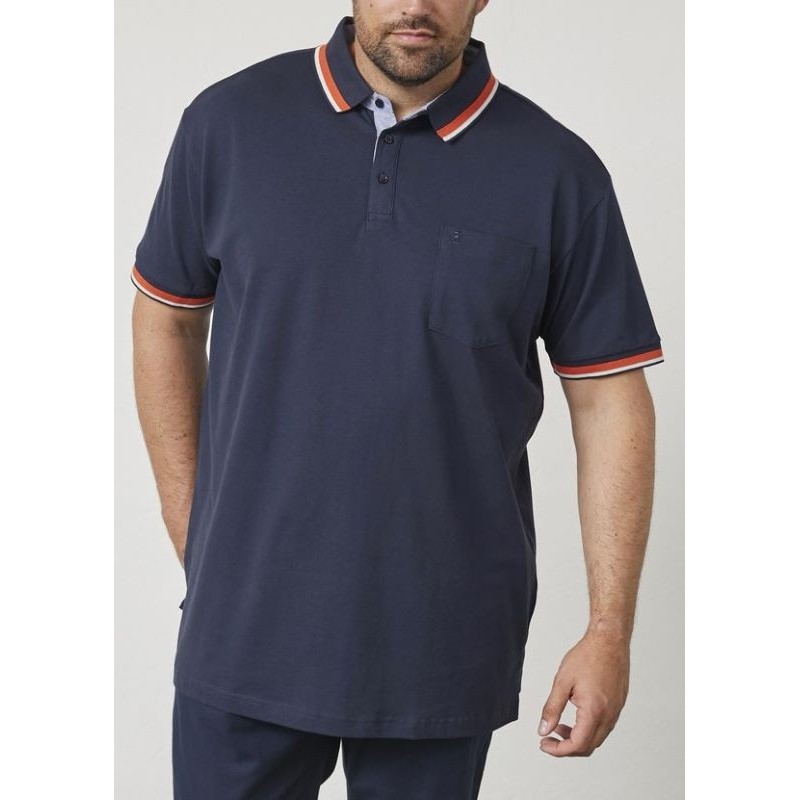 Polo Taglie Forti Uomo North Blu Scuro Elasticizzata - 3XL-6XL
