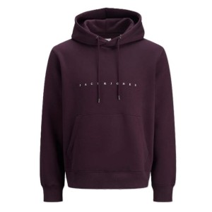 Felpa Bordeaux Chiusa con Cappuccio Jack & Jones | Taglie Comode