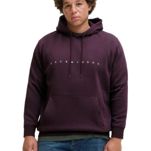 Felpa Bordeaux Chiusa con Cappuccio Jack & Jones | Taglie Comode