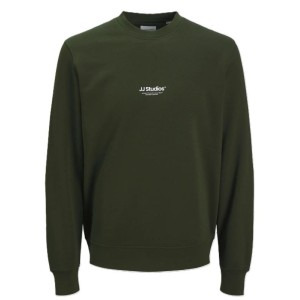 Felpa Uomo Girocollo Verde Jack & Jones | Abbigliamento Taglie Forti