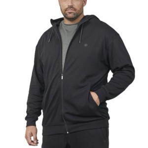 Felpa Con Cappuccio Calibrata Nera con Zip | Taglie Forti Online