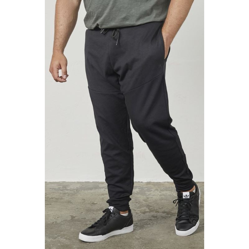 Pantalone Tuta Calibrato Nero Uomo in Cotone Leggero | Taglie Forti Online