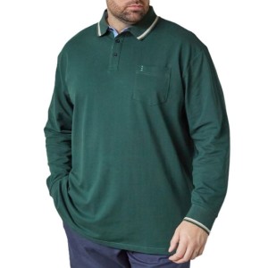 Polo Uomo Taglie Forti Manica Lunga Verde North | da 3XL a 8XL