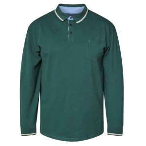 Polo Uomo Taglie Forti Manica Lunga Verde North | da 3XL a 8XL