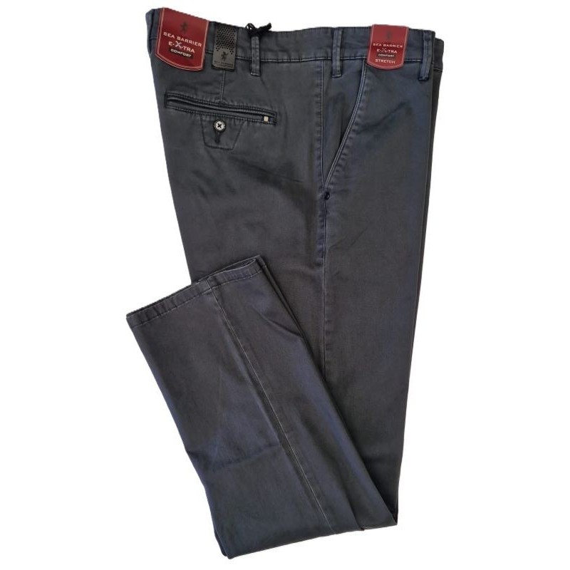 Pantalone Fustagno Grigio Uomo Taglie Forti Sea Barrier | Taglie Calibrate