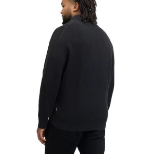 Cardigan Nero Jack Jones Zip Intera | Taglie Forti 3XL-8XL