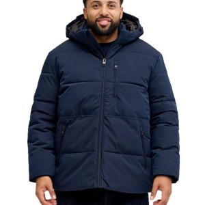 Giubbino Blu Taglie Forti Uomo | Piumino Calibrato con Tasca a Zip