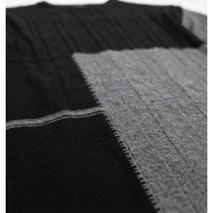 Maglione Maxfort Taglie Forti Uomo Girocollo Nero e Grigio (da 4XL a 8XL)