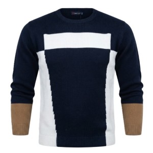 maglione taglie grandi maxfort uomo misto lana blu