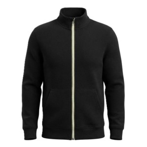 Felpa Maxfort Taglie Forti con Zip Intera Nero (da 3XL a 8XL)