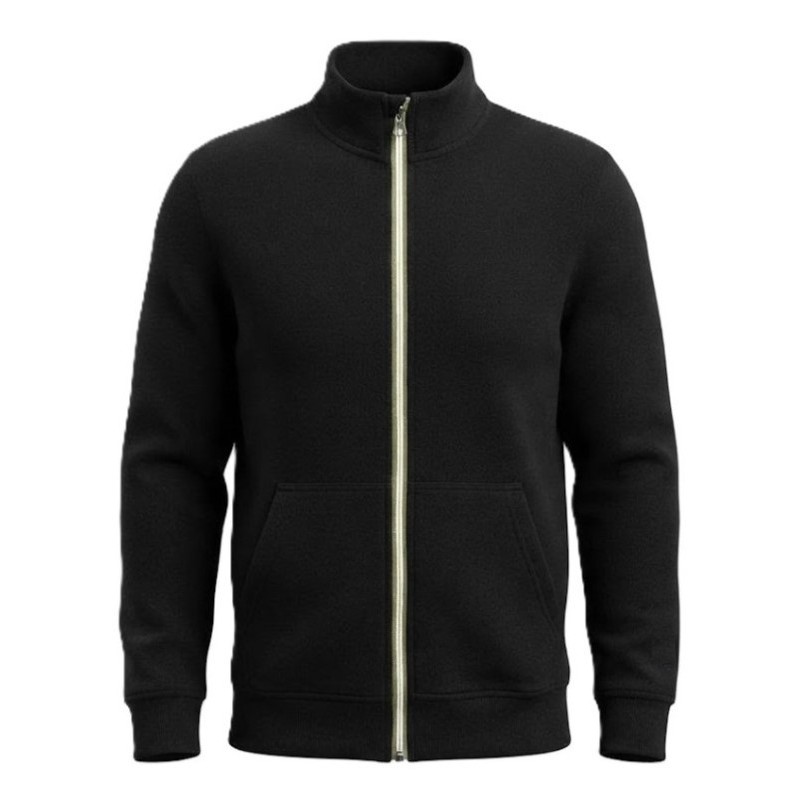 Felpa Maxfort Taglie Forti con Zip Intera Nero (da 3XL a 8XL)