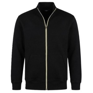 Felpa Maxfort Taglie Forti con Zip Intera Nero (da 3XL a 8XL)