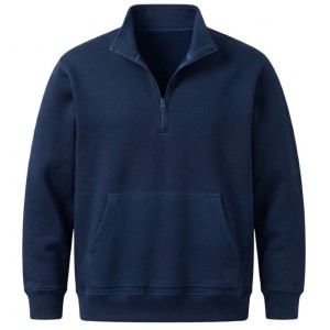 felpa taglie forti maxfort mezza zip invernale blu