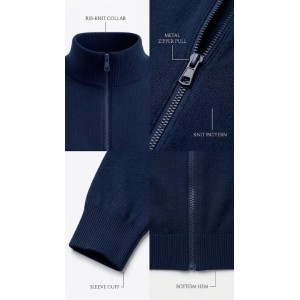 Cardigan Uomo Taglie Forti Maxfort Zip Intera | Misto Lana