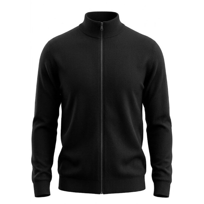 Cardigan Uomo Taglie Extralarge Maxfort Nero | Misto Lana