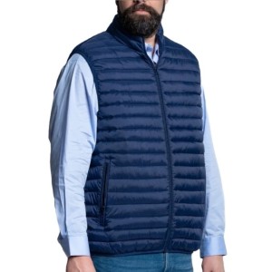 smanicato taglie forti uomo piumino blu