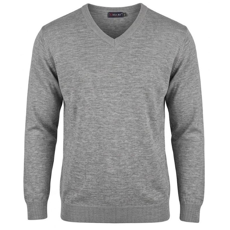 maglione scollo punta taglie forti misto lana maxfort