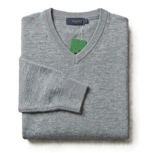 Maglione Scollo a V Maxfort Taglie Forti Grigio | Taglie Calibrate