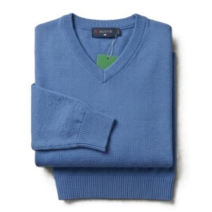 Maglione Scollo a V Maxfort Taglie Forti Celeste | Taglie Calibrate