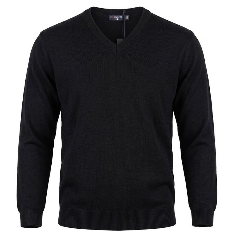 maglione taglie forti punta maxfort misto lana nero
