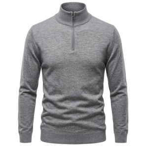 maglione mezza zip lana taglie forti uomo