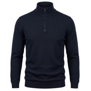 maglione blu mezza zip taglie forti calibrato