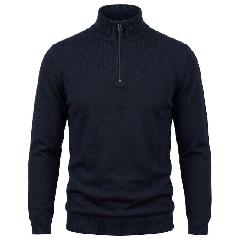 maglione blu mezza zip taglie forti calibrato