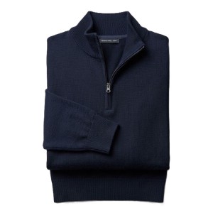 Maglioncino Blu Taglie Forti Maxfort Mezza Zip | 3XL-8XL
